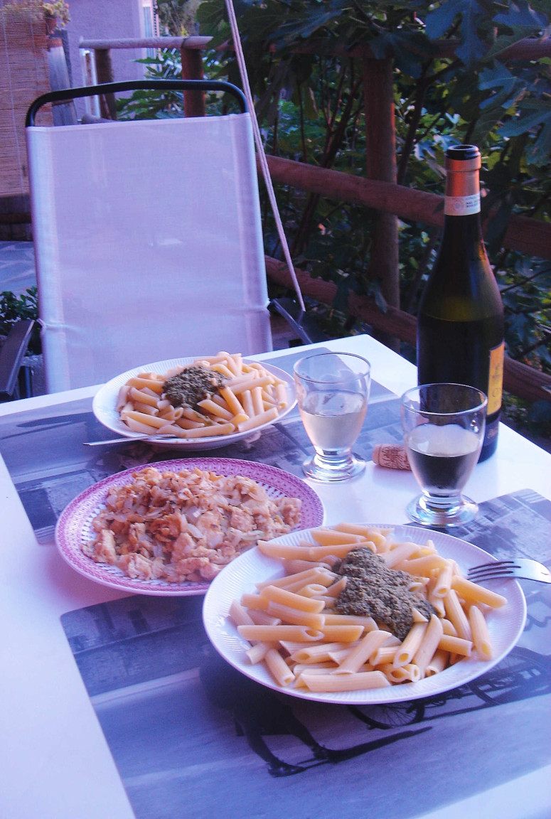 Dinner on our balcony