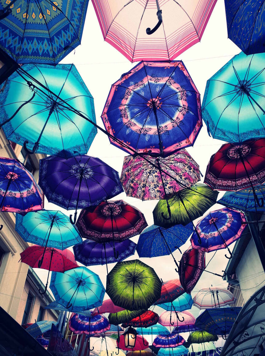 Skopje - Hanging umbrellas