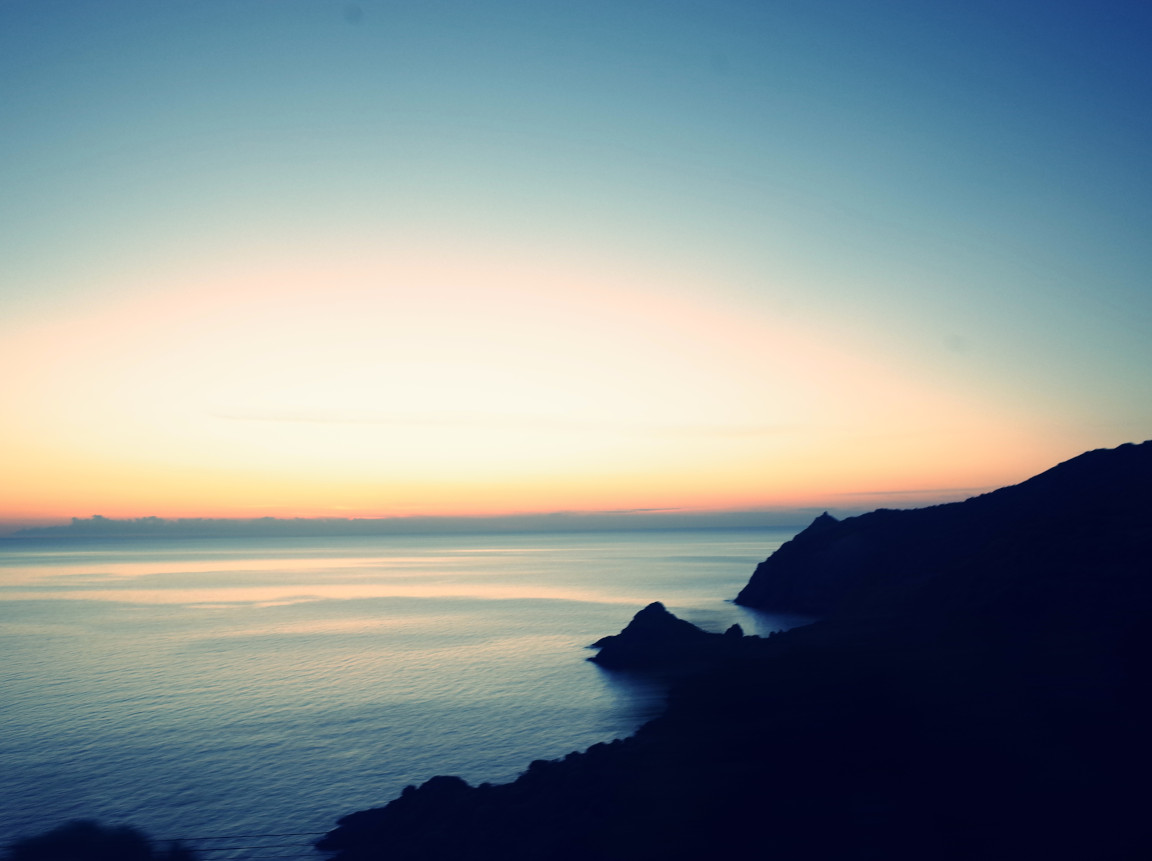 Sardegna: tramonto dal bus