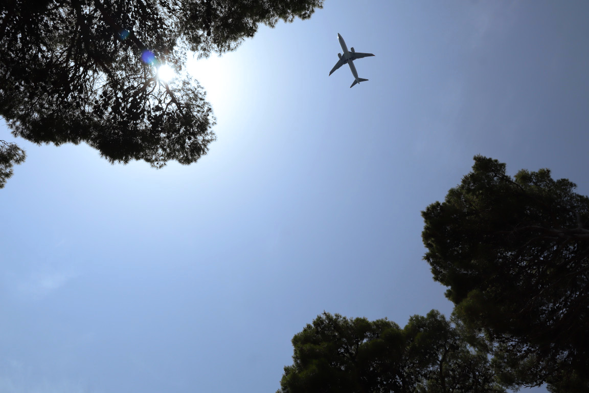 Cavtat sky with airplane